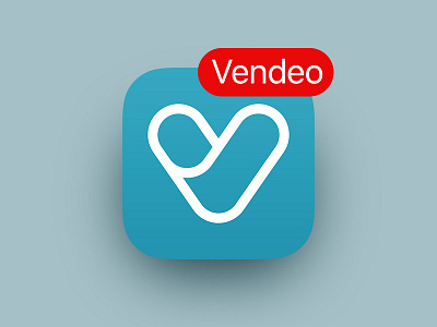 V for Vendeo app appicon blue branding icon ios iphone logo v vendeo