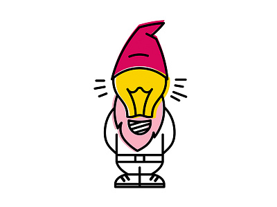 The Idea Gnome beard branding bulb gnome happy illustration nisse work in progress