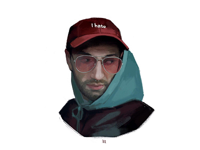 Men digital portrait illustration