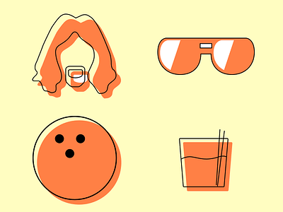 My Favorite Movie // Weekly Warmup by Lennert Slabbinck dribbbleweeklywarmup icons logo movie thebiglebowski vector warmup weekly