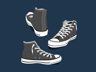 HIGH TOP SNEAKERS converse creativity graphic design illustration illustrator shoes sneakers vector vector art vector illustration vectorial illustration