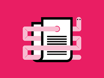 Yesterday News! blog icon logo newspaper pink worm