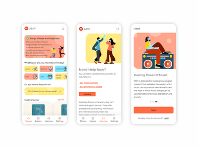 Music Therapy Mobile App branding design figma figmadesign illustration design ui