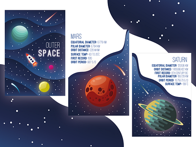 Outer Space Illustration Book book illustration illustration art illustration design illustrator illustrator cc planet space vector