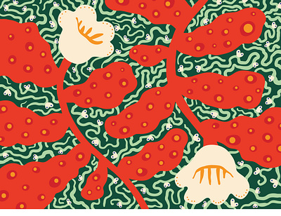 Red Leaf Bloom design illustration pattern design textile design