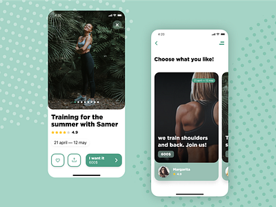 Mobile Screens "Training" adobe apple artist circle courses design dribbble figma fitness like photoshop rebrand rebranding training training app tree trees ui uiux ux