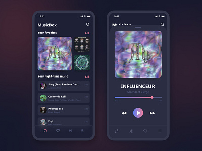 MusicBox • Music Player App 🎵 app artist branding design dribbble figma graphic design illustration illustrator logo music ui ux