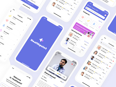 + Healthpoint — medical app 3d animation artist branding design doctor dribbble figma graphic design illustration illustrator logo medical motion graphics ui ux