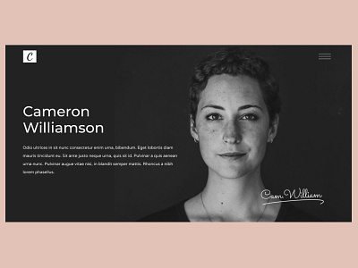 Who is Cameron ? branding design minimal typography ux web website