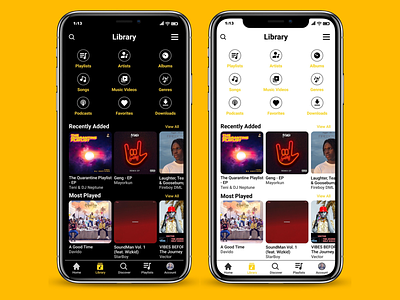 Music App (Library Page) app design developer music musicapp product tech ui uidesign uiux userexperience userinterface ux uxdesign