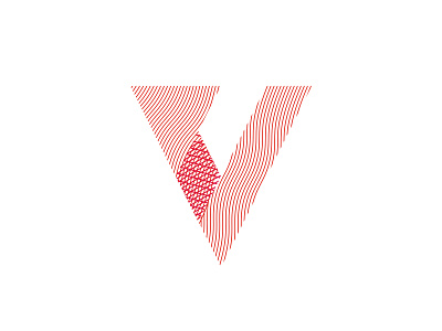 Red V curves logo minimal red typography v v logo vector