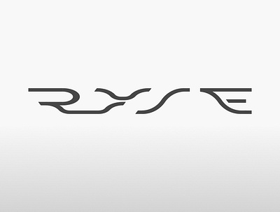 RYSE fusion future logo minimal r r logo rise rise logo ryse ryse logo space typography