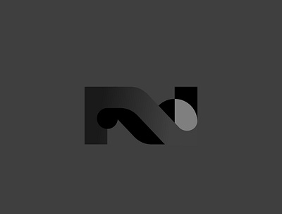 N gradient grey logo minimal n n logo typography