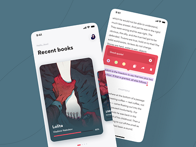 Reading App app book color mobile mobile design mobile ui reading ui