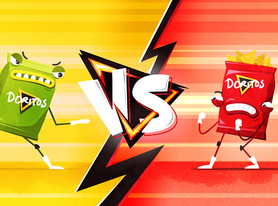 A fight between flavours! character character design design flat illustration illustrator photoshop vector