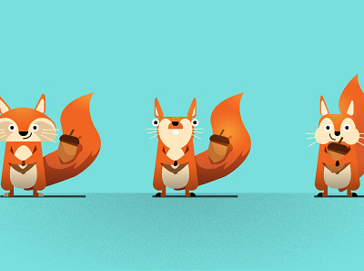 Squirrel – Character Variations character character design design flat illustration illustrator photoshop vector