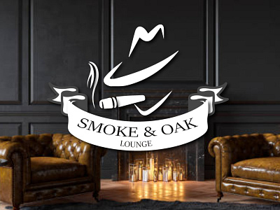 Smoke & Oak Lounge Minimal Maskot logo Design