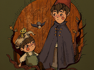 Over the garden wall adorable character design cute digital art illustration overthegardenwall retro storybook vintage