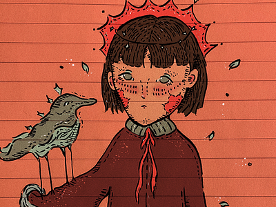 grumpy girl illustration dark digital digitalart gothic illustration magic magical procreate whimsical