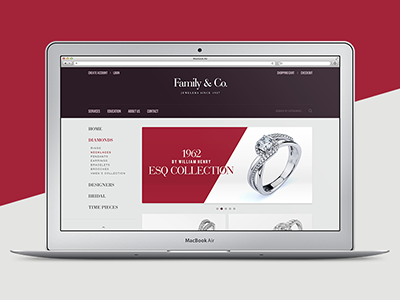 Family Jewelry Homepage design development flat homepage ios7 jewelry psd website