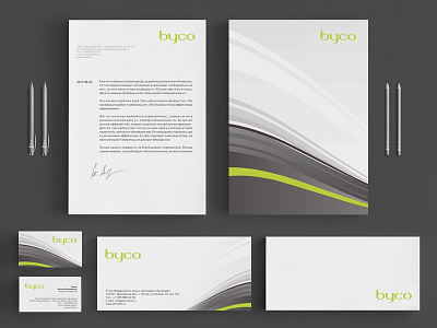 Byco branding corporate id envolepe letterhead stationary visiting card