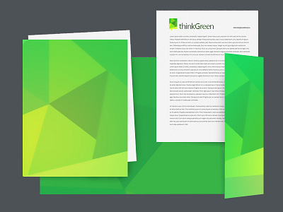 Think Green clean. green envoirment envoirmental folder letter. stationary proposal