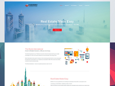 Roots Intl.. clean colorful interface layout minimal mockup trend ui ux webdesign website