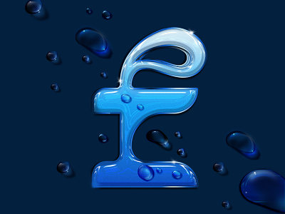 F 36daysoftype blue design f illustration lettering plastic raindrop typography