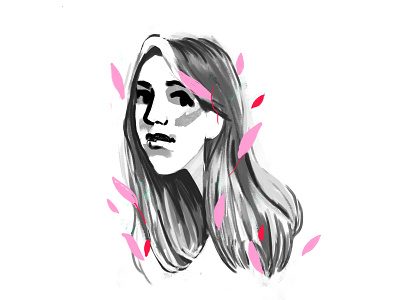 Charlotte design face girl illustration nature painted pink portrait
