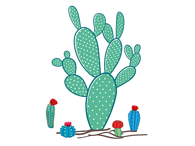 Cactus family cactus floral illüstration opuntia succulent