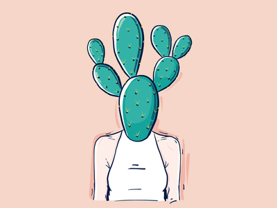 Cacti woman cactus illustation opuntia plants woman