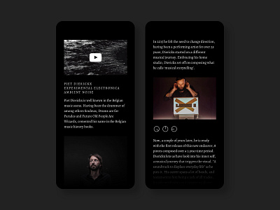 Piet Dierickx Website dark design electronica experimental minimal musician ui ux website