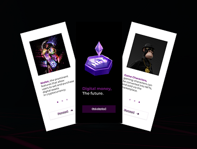 NFT Marketplace Application. app design ui ux
