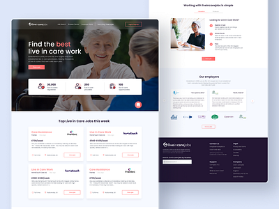 Web platform for live in care jobs design product ui ux