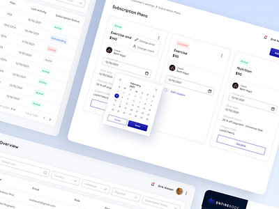 Entirebody admin's dashboard dashboard ui ux