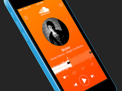 SoundCloud Player App Concept, iOS 7 app design flat ios 7 iphone music player skober skoberdj soundcloud ui ux