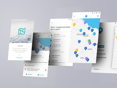 Find Clean Water Android App android app illustrator map materialdesign ui ux