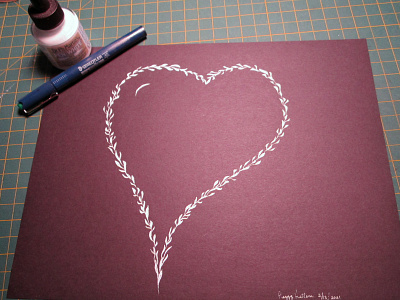 Growing Hearts fourwindsgraphics hand drawn heart illustration valentines valentinesday wedding white ink white on black