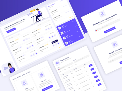 Agent Dashboard application calls components dashboad illustration numbers tickets user experience user inteface web web app web design