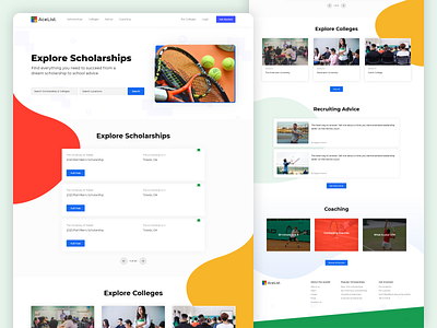 Scholarships Landing Page advice coaching college concept landing page scholarship school student study user inteface web design web page website