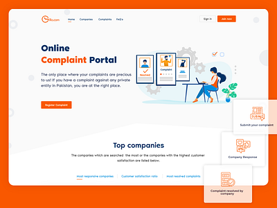 Online Complaint Portal companies complaint portal complaints design landing page online complaint portal user interface web app web design web page websites
