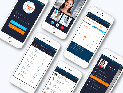 Mobile Application - Healthcare app appointments calendar consultation health app healthcare login menu bar mobile app ui uidesign ux video encounter