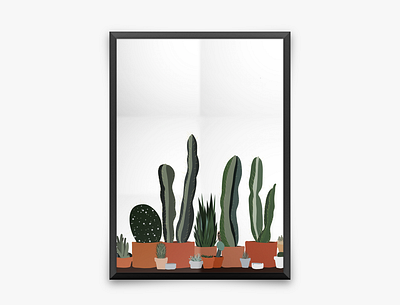 cactus adobe fresco cactus illustration mockup poster