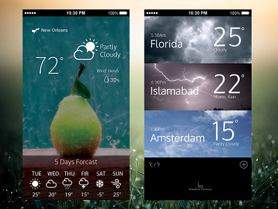 Weather App fruits app natural weather app ui ux design user interface design