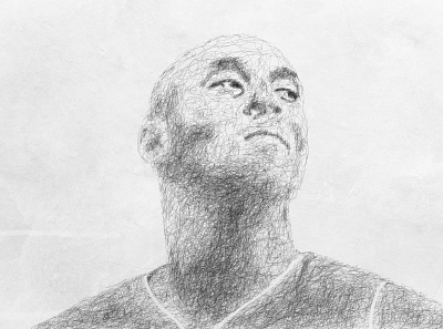 Kobe Bryant Scribble Art art basketball black and white illustration legend nbl photoshop