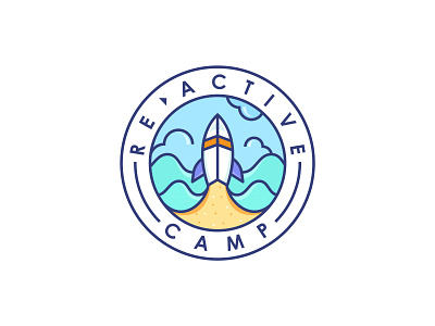 re>active camp active campus cartoon logo logo design logodesign logodesigner logotype surf surfing лого логотип
