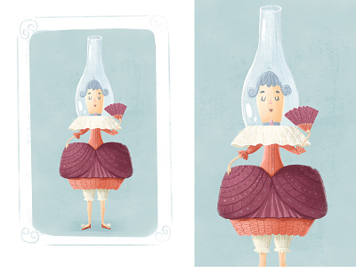 Lady Lamp cartoon character illustration lamp procreate