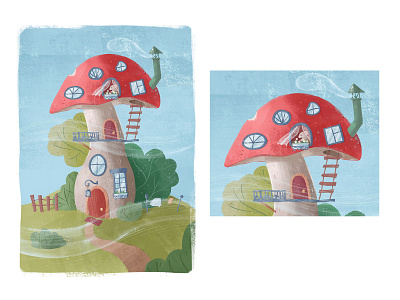 Cozy house for tiny mouse children illustration illustration mouse mushroom procreate