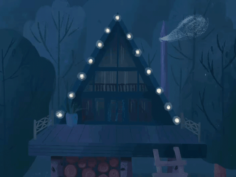 Cozy shelter animation cozyhome forest gif procreate
