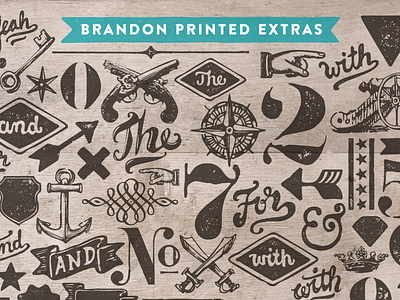 Brandon Printed Extras brandon grotesque eroded font typeface woodtype